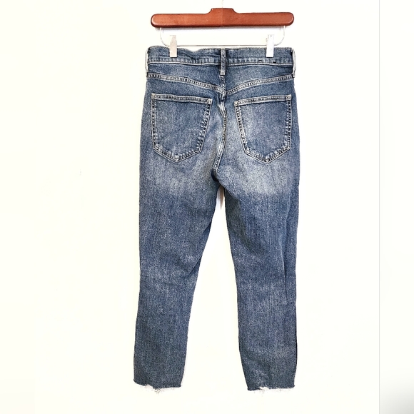 Womens Gap Denim Cigarette Jeans High Rise Distressed Raw Hem Size 28/6 - Picture 11 of 11